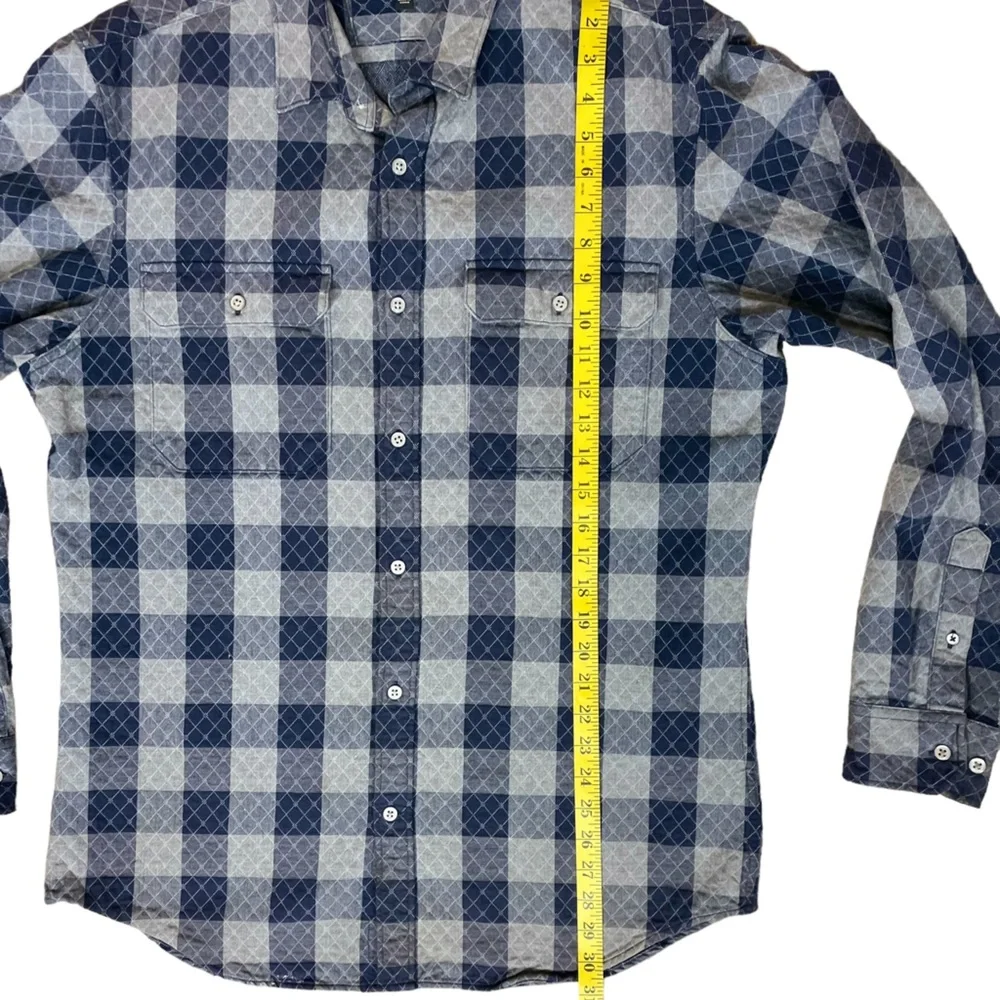Banana Republic Plaid Check Button Down Shirt with Quilted Detail